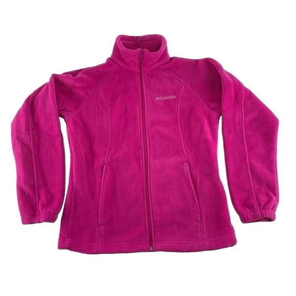 Columbia Sawyer Rapids Pink Fleece Jacket Full Zip Pockets 1558821 Womens Medium - Picture 1 of 12